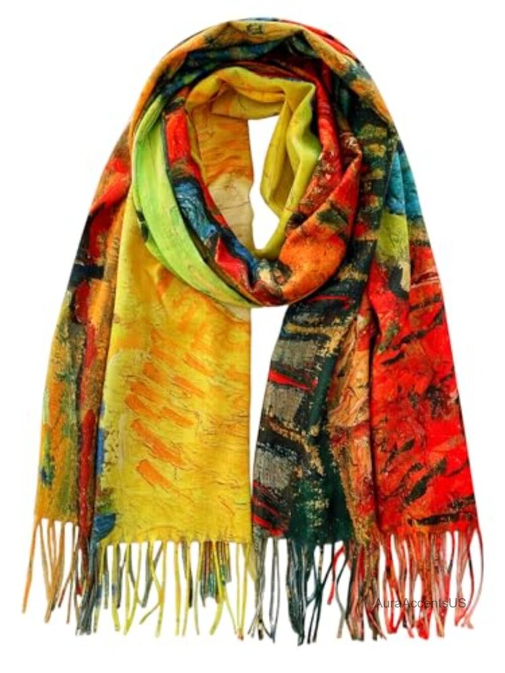 Reversible Art Print Pashmina Scarf Shawl Wrap